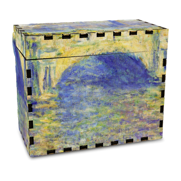 Custom Waterloo Bridge by Claude Monet Wood Recipe Box - Full Color Print