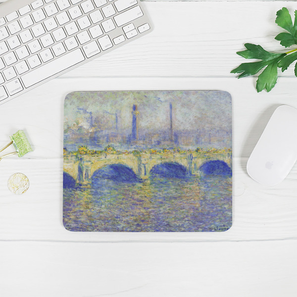 Waterloo Bridge by Claude Monet Rectangular Mouse Pad - LIFESTYLE 2
