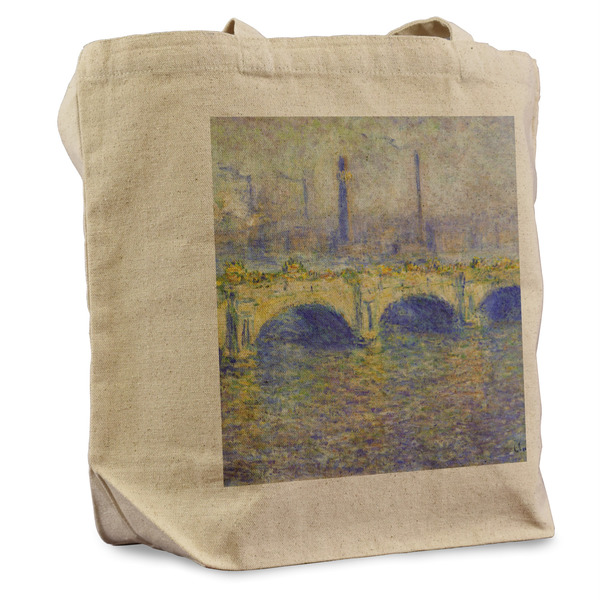 Custom Waterloo Bridge by Claude Monet Reusable Cotton Grocery Bag