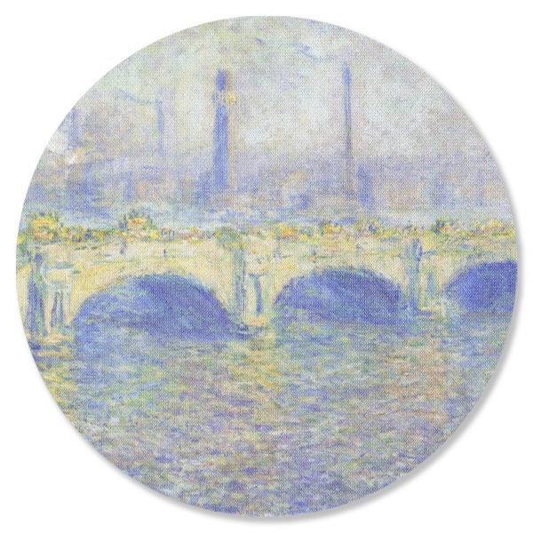 Custom Waterloo Bridge by Claude Monet Round Rubber Backed Coaster