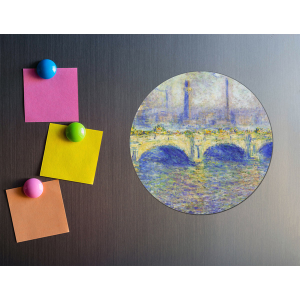 Waterloo Bridge by Claude Monet Round Fridge Magnet - LIFESTYLE
