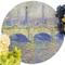 Waterloo Bridge by Claude Monet Round Linen Placemats - Front (w flowers)