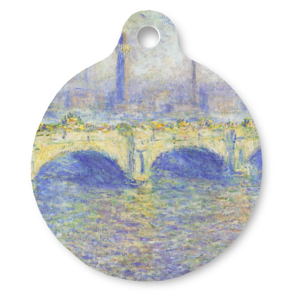 Custom Waterloo Bridge by Claude Monet Round Pet ID Tag