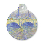 Waterloo Bridge by Claude Monet Round Pet ID Tag - Small