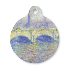 Waterloo Bridge by Claude Monet Round Pet ID Tag - Small