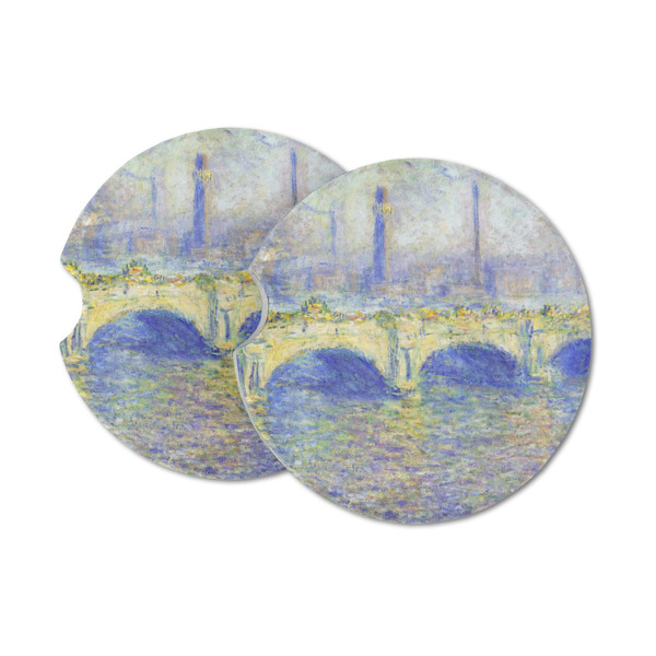 Custom Waterloo Bridge by Claude Monet Sandstone Car Coasters - Set of 2