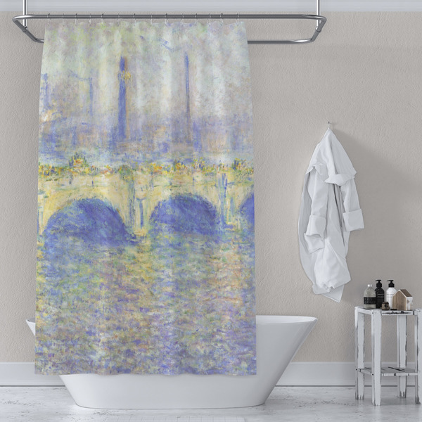 Waterloo Bridge by Claude Monet Shower Curtain Lifestyle