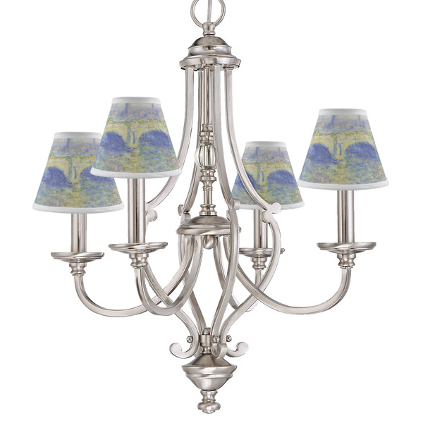 Waterloo Bridge by Claude Monet Small Chandelier Shade - LIFESTYLE (on chandelier)