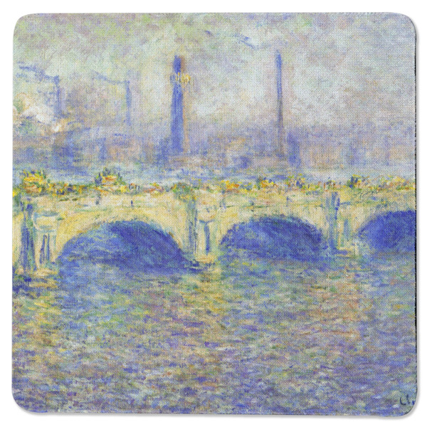 Waterloo Bridge by Claude Monet Square Coaster Rubber Back - Single