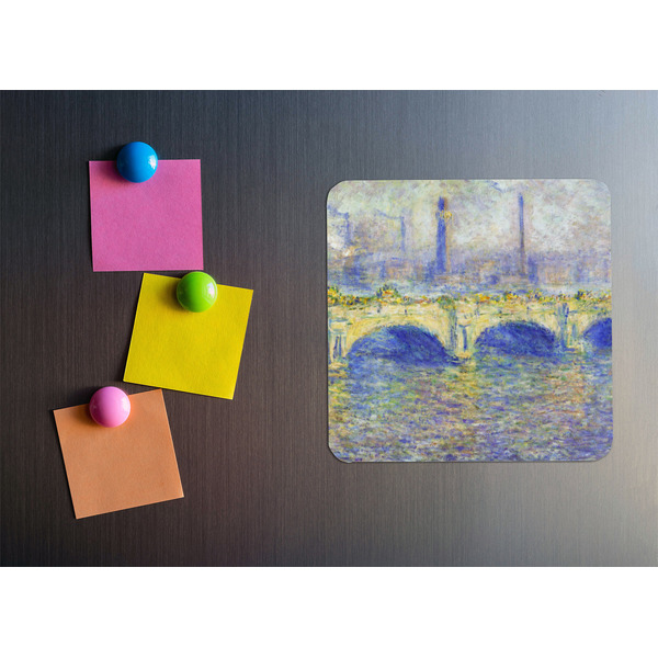 Waterloo Bridge by Claude Monet Square Fridge Magnet - LIFESTYLE