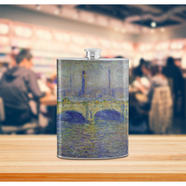 Waterloo Bridge by Claude Monet Stainless Steel Flask - LIFESTYLE 2