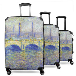 Waterloo Bridge by Claude Monet 3 Piece Luggage Set - 20" Carry On, 24" Medium Checked, 28" Large Checked