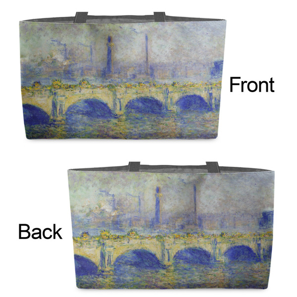 Waterloo Bridge by Claude Monet Tote w/Black Handles - Front & Back Views