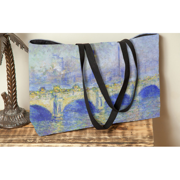 Waterloo Bridge by Claude Monet Tote w/Black Handles - Lifestyle View