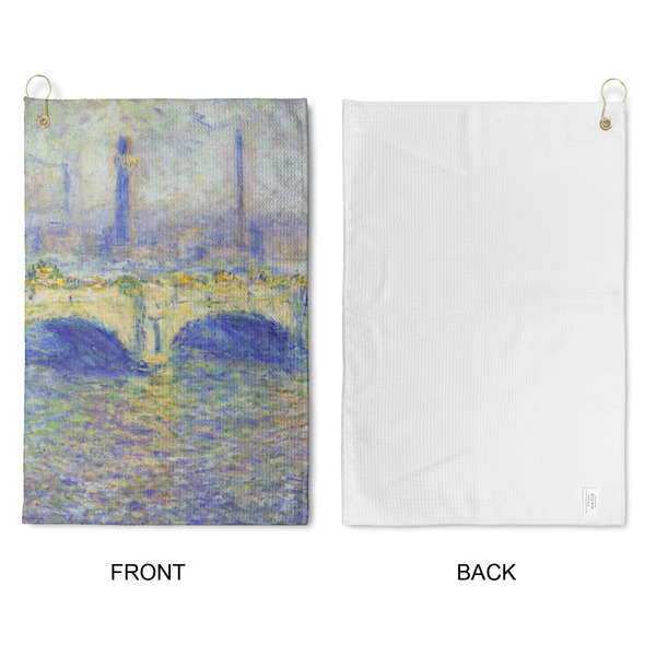 Waterloo Bridge by Claude Monet Waffle Weave Golf Towel - Approval