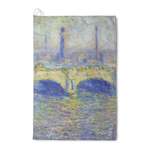 Custom Waterloo Bridge by Claude Monet Waffle Weave Golf Towel