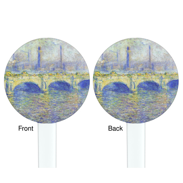 Waterloo Bridge by Claude Monet White Plastic 7" Stir Stick - Double Sided - Round - Front & Back