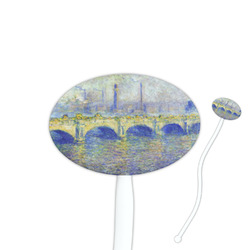 Waterloo Bridge by Claude Monet 7" Oval Plastic Stir Sticks - White - Single Sided