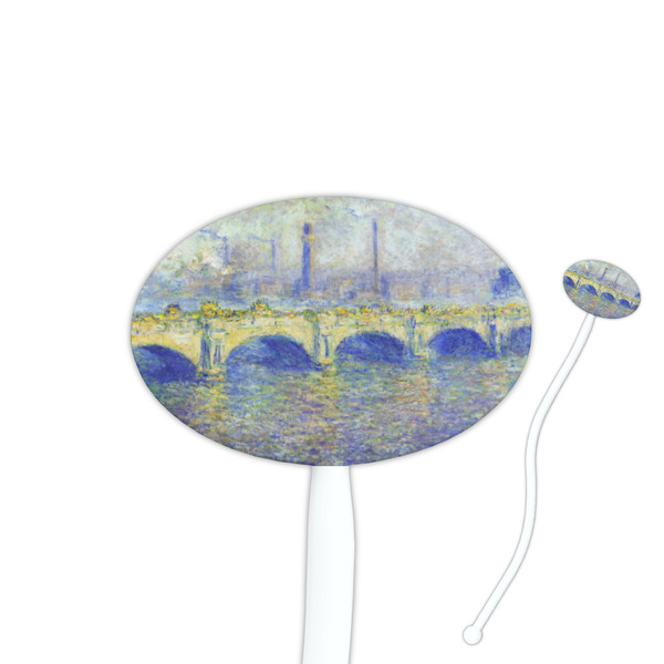 Custom Waterloo Bridge by Claude Monet Oval Plastic Stir Sticks