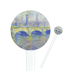Waterloo Bridge by Claude Monet 7" Round Plastic Stir Sticks - White - Double Sided