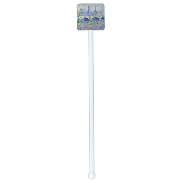 Waterloo Bridge by Claude Monet White Plastic Stir Stick - Double Sided - Square - Single Stick