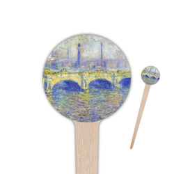 Waterloo Bridge by Claude Monet 4" Round Wooden Food Picks - Single Sided