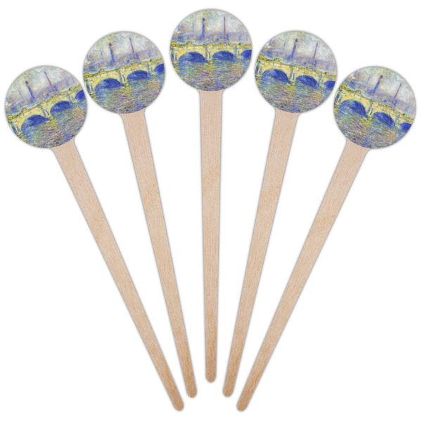 Waterloo Bridge by Claude Monet Wooden 4" Food Pick - Round - Fan View