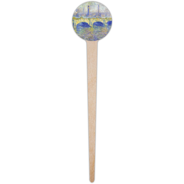 Waterloo Bridge by Claude Monet Wooden 4" Food Pick - Round - Single Pick