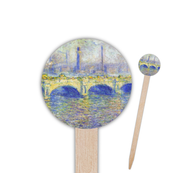 Custom Waterloo Bridge by Claude Monet Round Wooden Food Picks