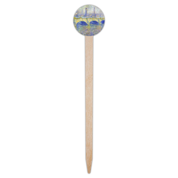 Waterloo Bridge by Claude Monet Wooden 6" Food Pick - Round - Single Pick
