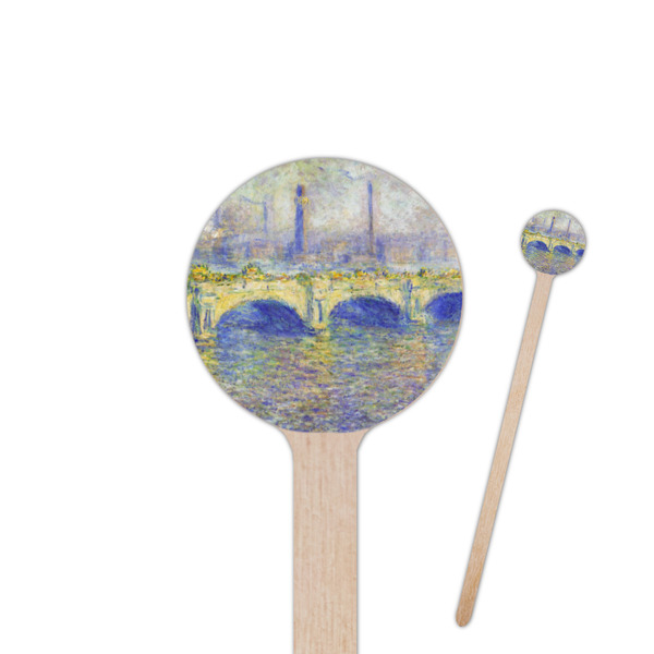 Custom Waterloo Bridge by Claude Monet 6" Round Wooden Stir Sticks - Single Sided
