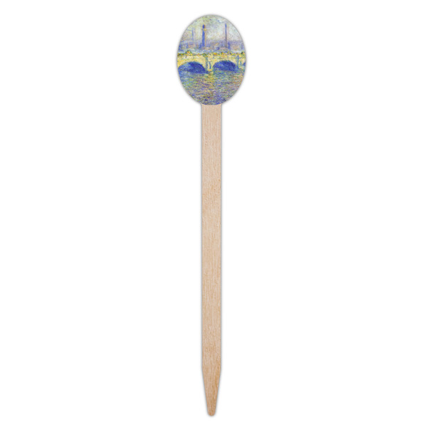 Waterloo Bridge by Claude Monet Wooden Food Pick - Oval - Single Pick