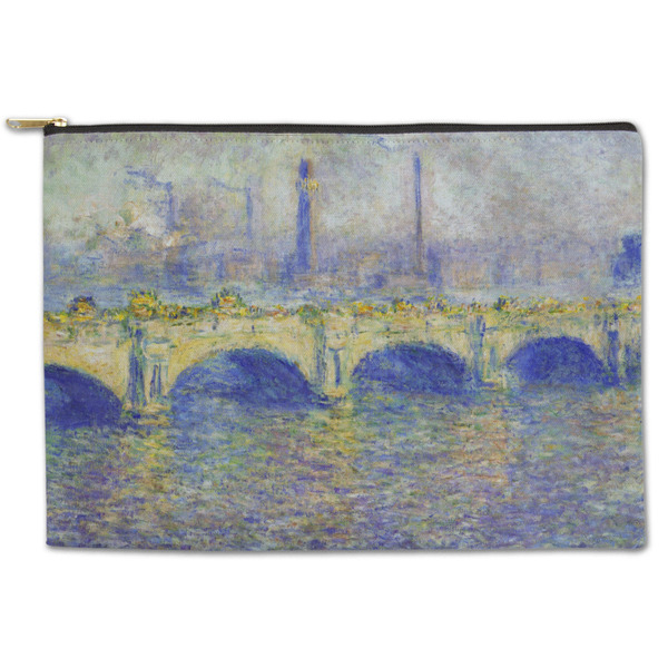 Custom Waterloo Bridge by Claude Monet Zipper Pouch - Large - 12.5"x8.5"