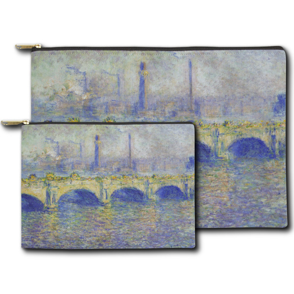 Waterloo Bridge by Claude Monet Zippered Pouches - Size Comparison