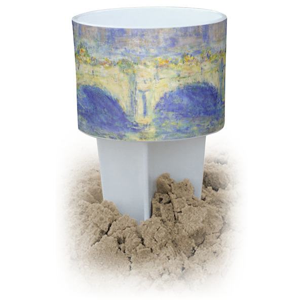 Custom Waterloo Bridge by Claude Monet Beach Spiker Drink Holder