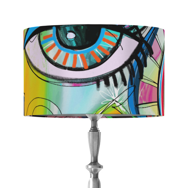 Custom Abstract Eye Painting 12" Drum Lamp Shade - Fabric