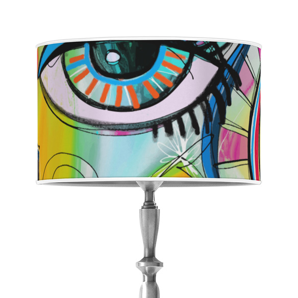 Custom Abstract Eye Painting 12" Drum Lamp Shade - Poly-film
