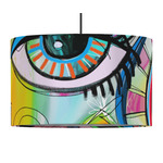 Abstract Eye Painting 12" Drum Pendant Lamp - Fabric