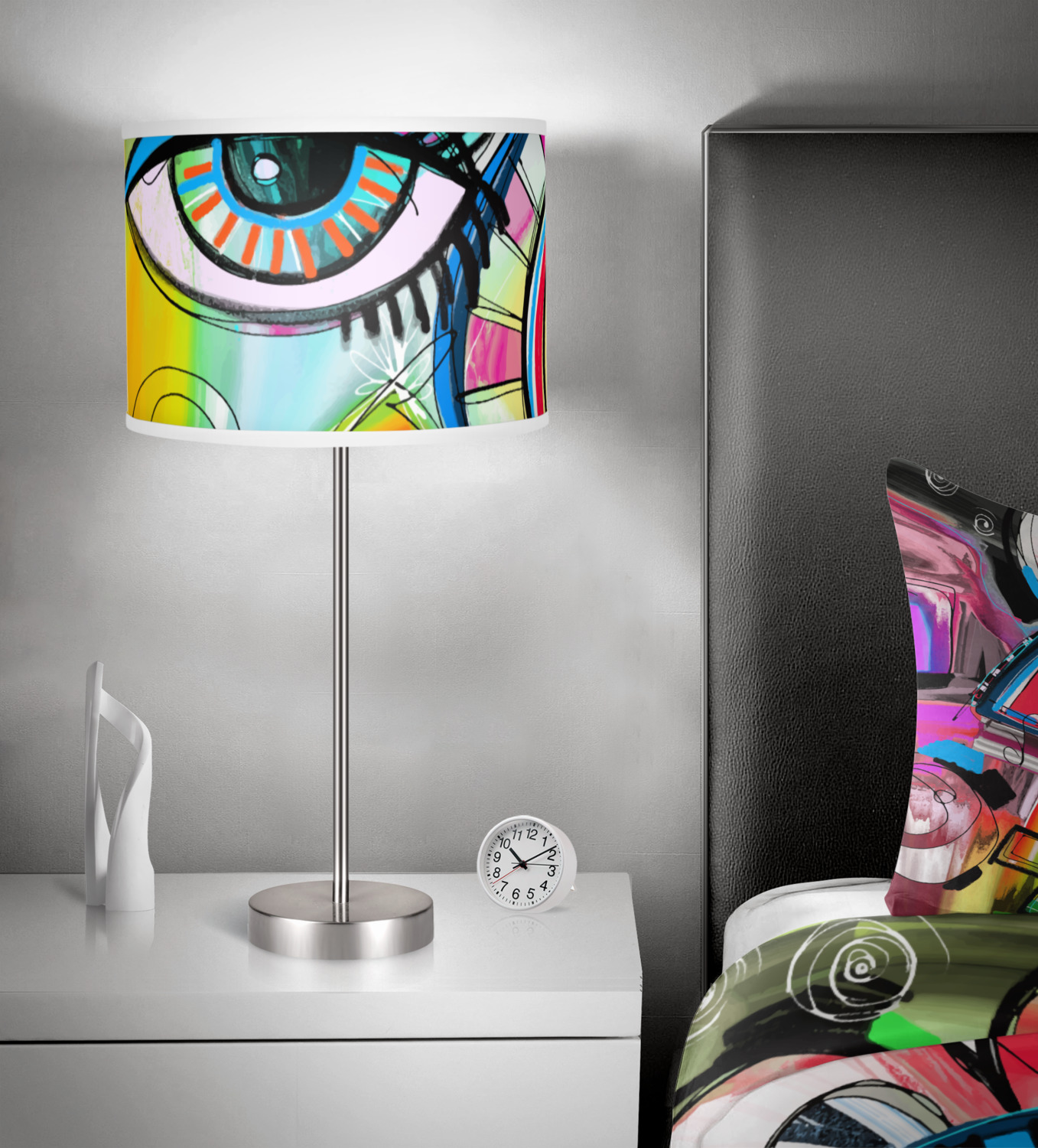 Abstract Eye Painting 13" Drum Lamp Shade YouCustomizeIt