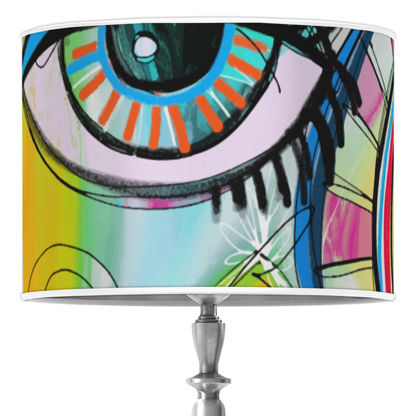 Custom Abstract Eye Painting 16" Drum Lamp Shade - Poly-film