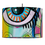 Abstract Eye Painting 16" Drum Pendant Lamp - Fabric