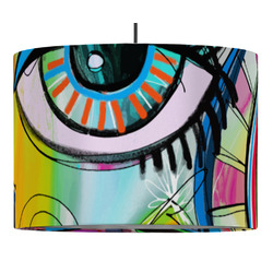 Abstract Eye Painting Drum Pendant Lamp