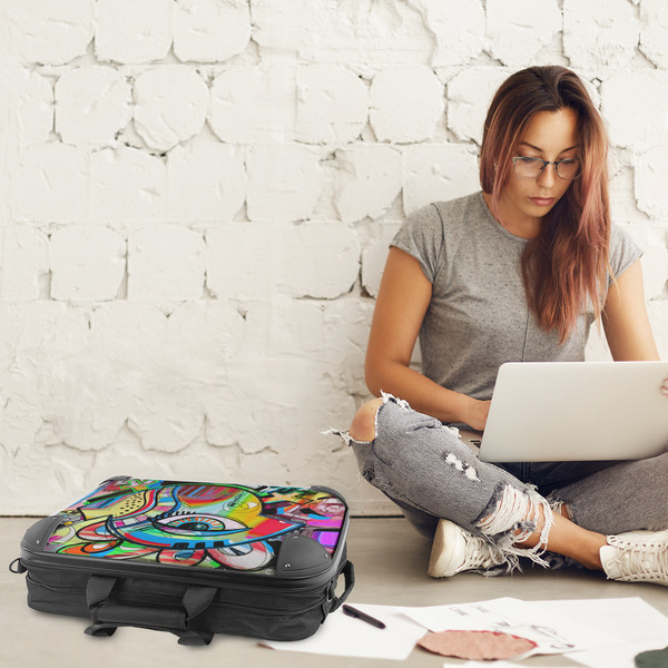 Abstract Eye Painting 18" Laptop Briefcase - LIFESTYLE