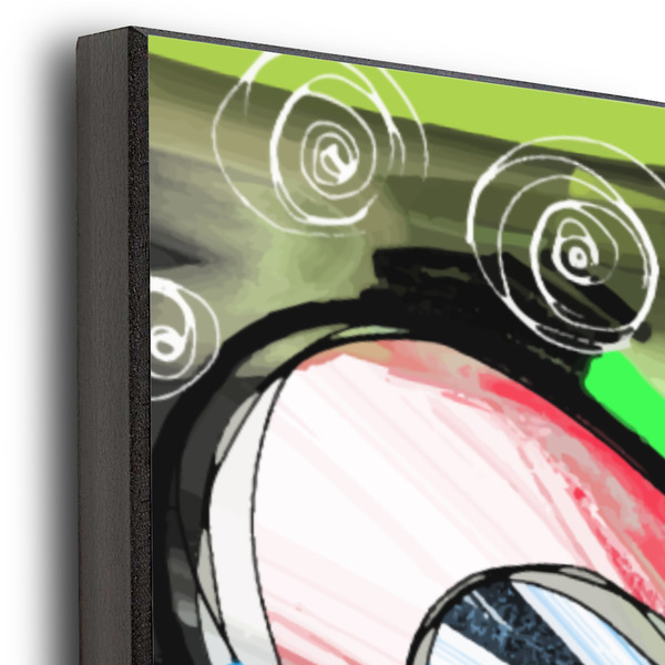 Abstract Eye Painting 20x24 Wood Print - Closeup