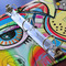 Abstract Eye Painting 3 Ring Binders - Full Wrap - 1" - DETAIL