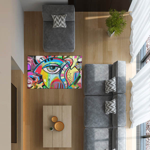 Abstract Eye Painting 3'x5' Indoor Area Rugs - IN CONTEXT