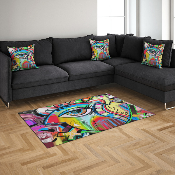 Abstract Eye Painting 4'x6' Indoor Area Rugs - IN CONTEXT