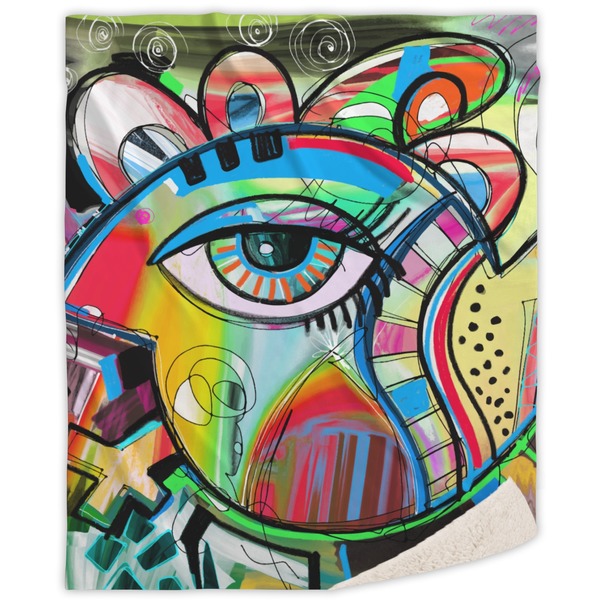 Custom Abstract Eye Painting Sherpa Throw Blanket - 60"x80"