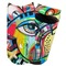 Abstract Eye Painting Adult Ankle Socks - Single Pair - Front and Back