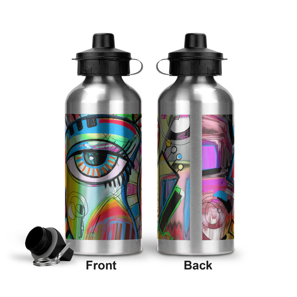 Abstract Eye Painting Aluminum Water Bottle - Front and Back